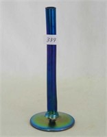 Steuben blue Aurene 6" stick vase, signed