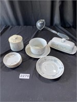 China Accessory Pieces - Butter Dish, Sugar Bowl,&