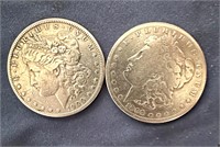 2 Morgan Dollars 1900 O & 1899 O