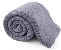 Knitted Weighted Blanket Light Grey 60x80in 15lbs