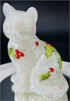 White Opal Glossy HP Fenton Sitting Kitty