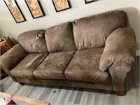 Brown Faux Leather Sofa 1/2