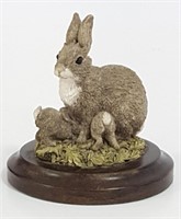 BORDER FINE ARTS Mother Rabbit & Bunnies Figurine