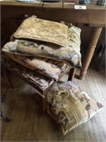 Rolling Footstool and Pillows