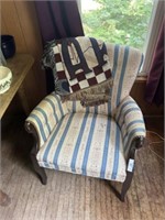 2 Antique Upholstered Arm Chairs