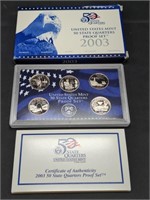 2003 US Mint Proof set coins in original box with