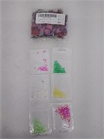 Craft supplies, 6 small pouches fake crystal