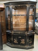 Vintage oriental Style, glass top China Cabinet