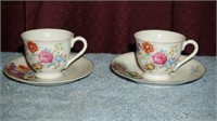 Set of 2 Bone China Cups & Saucers Occupied Japan