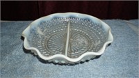 VTG Opalescent Hobnail Divided Dish