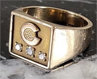 CTO 10k Gold & 3 Diamond Men's Ring Sz. 11