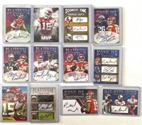 12  Patrick Mahomes Iconic Ink football cards with