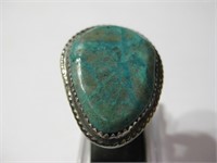 Southwest SS Chrysocolla Ring - Hallmarked