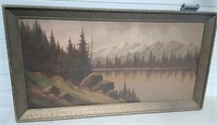 Signed Oil On Board Painting 35.5x19.5" T.F.
