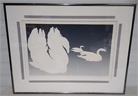 "Swans" By David Allgood Silkscreen Embossed