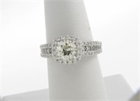 14K White Gold Diamond Ring, Over 1.5CTW