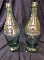 (2) LARGE ROOT COCA-COLA BOTTLES, GLASS