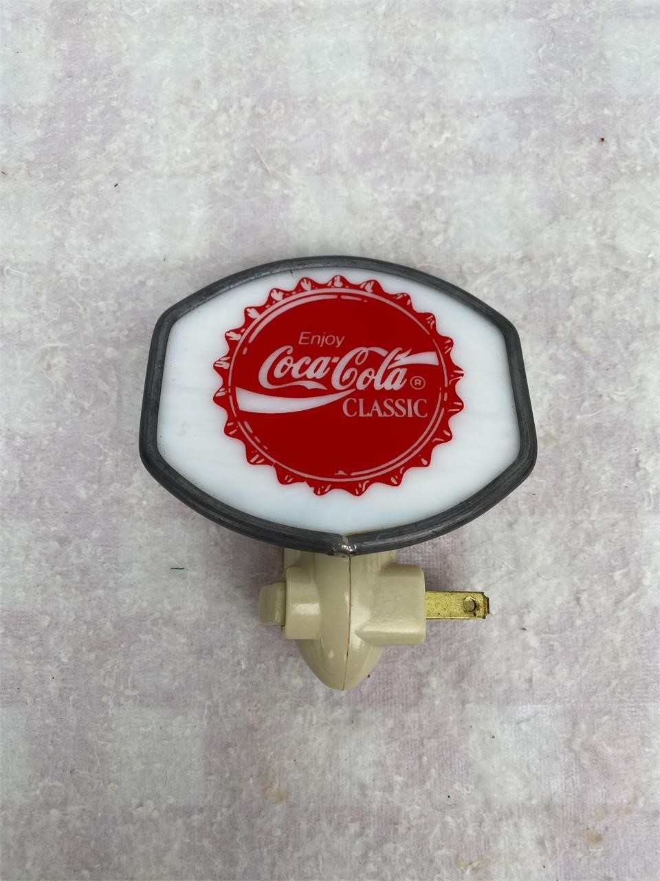 1970s Coca-Cola Slag Glass Bottle Cap Night Light