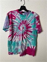 Vintage Pink Purple Teal Tie Dye Shirt