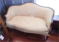 Early depression era gold upholstered settee