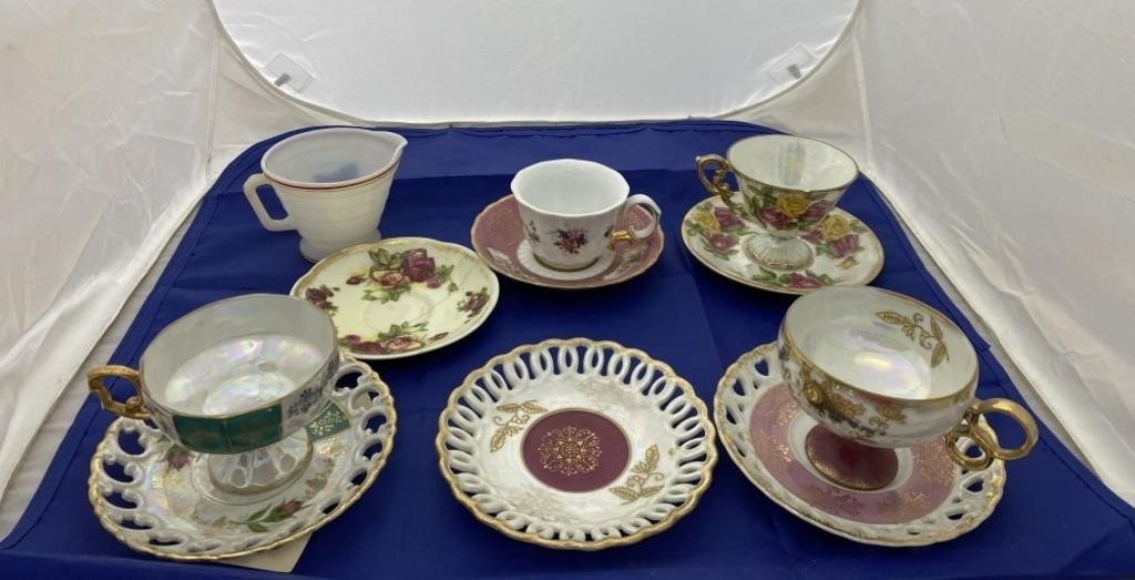 11 pcs China Cups & Saucers - Assorted