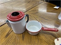 2 pcs Graniteware - Pan & Percolator no lid