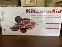 KitchenAid Nonstick Cookware, Red, New in Box