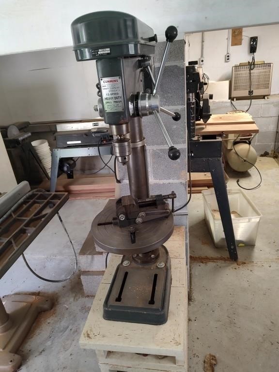 Cummins Drill Press and Wooden Stand