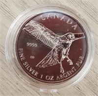 1 oz 2015 Silver Red Tail Hawk 5 Dollar Coin (BU)