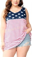 Womens 4th of July XL Flag Tank Tops