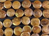 Copper Iridescent Coin Freshwater Pearls