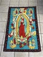LARGE ~4FT MADONNA / VIRGIN MARY WALL TAPESTRY