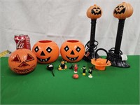 Halloween plastic Jack O Lanterns. Miniature