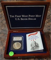 1990 EISENHOWER - 1ST W. POINT MINT SILVER DOLLAR