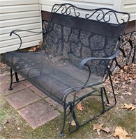 Wrought Iron Glider Bench: 42"x27"x36"T