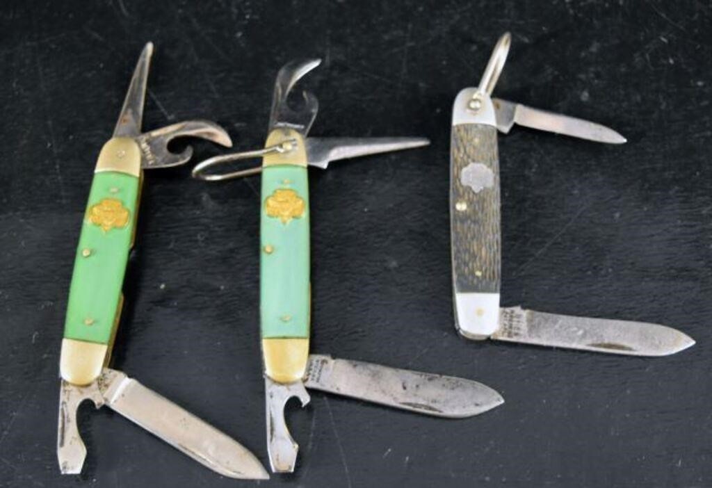 Three Vintage Girl Scout Pocket Knives