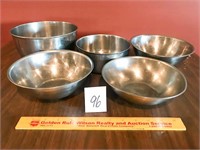 Lot of 5 Small Stainless Steel Bowls