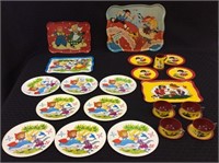 Group of Children's Tin Dishware Including