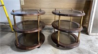 3 tier glass insert end tables