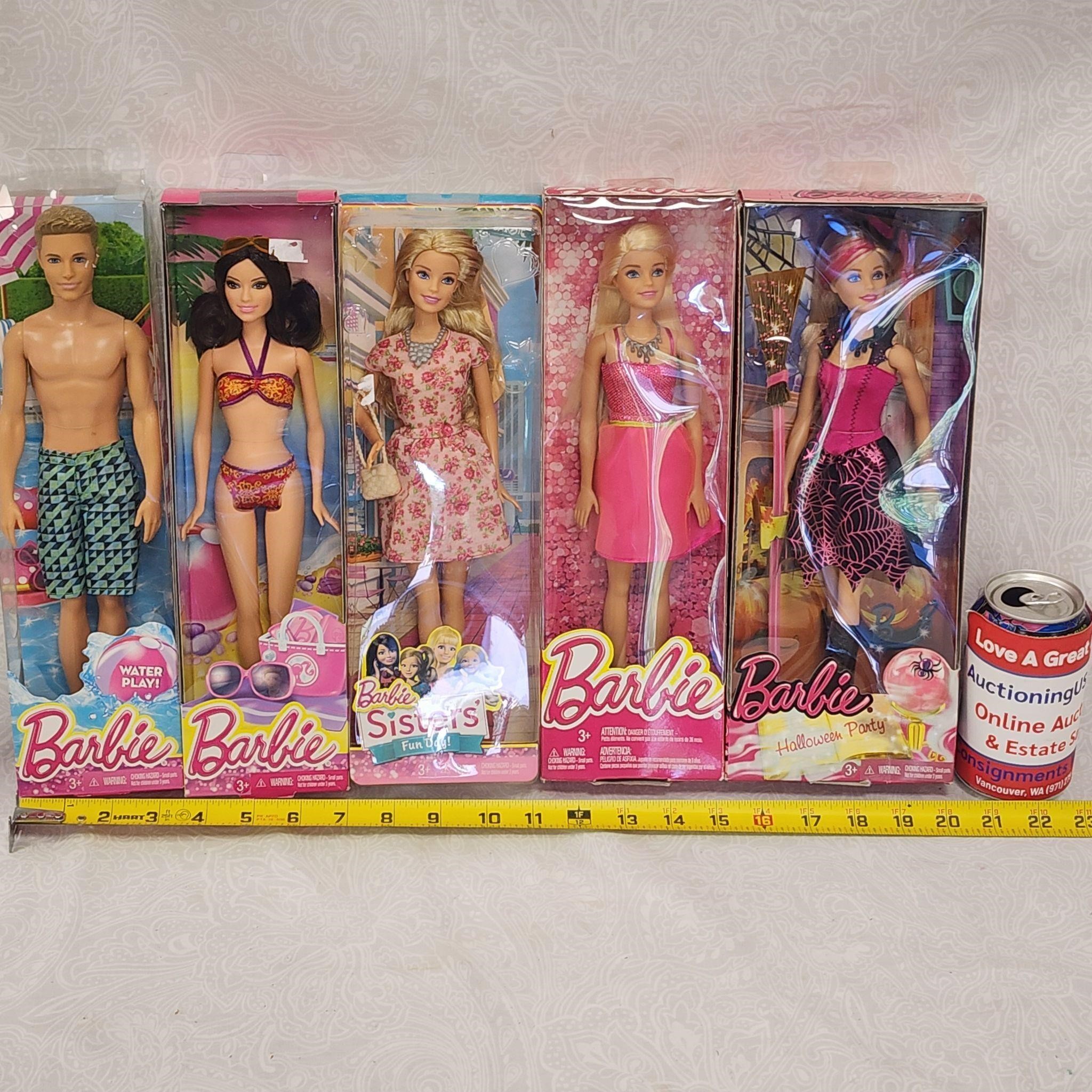 New In Box Barbie Dolls Swimming Sisters Halloween