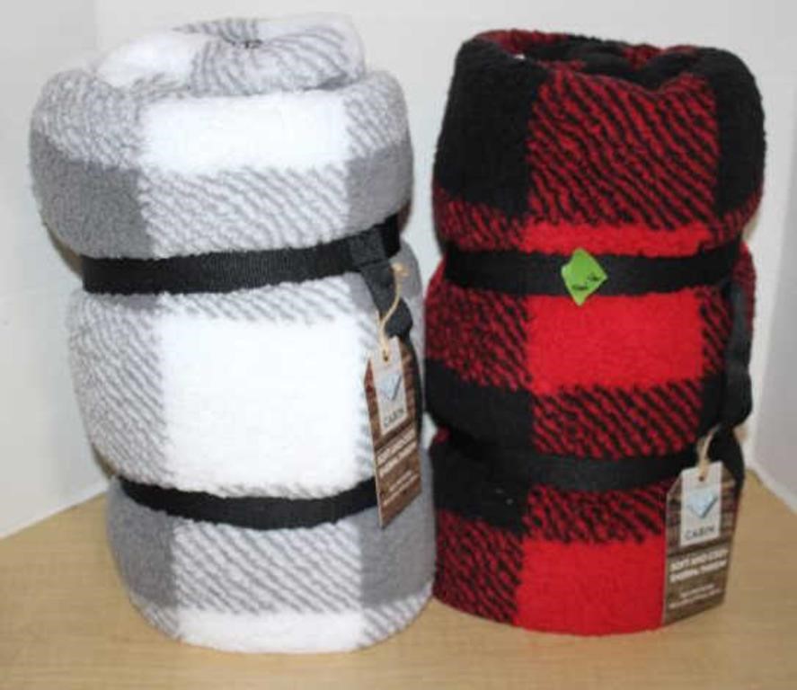 SELECTION OF BRAND NEW SHERPA THROWS