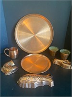 Vi rage Copper platters molds planters & cup