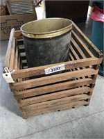 WOOD SLOTTED BOX, WASTE CAN