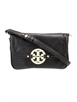 Tory Burch Black Leather Gold-tone Crossbody Bag