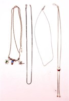 (4) STERLING SILVER CHAIN NECKLACES