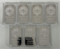 (7) 1oz SILVER SCOTTSDALE BARS