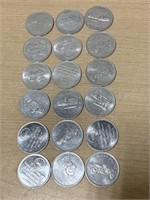 Shell Famous Sports Cars coins (lot of 18)
