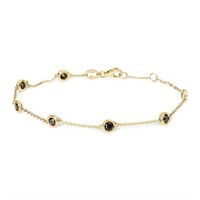 14K Rose Gold Black Diamond Bracelet: 1.00 Cttw, B