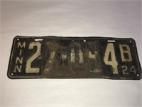 Antique 1924 Minnesota License Plate