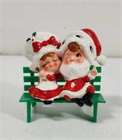 Lefton Santa and Mrs Clause on bench